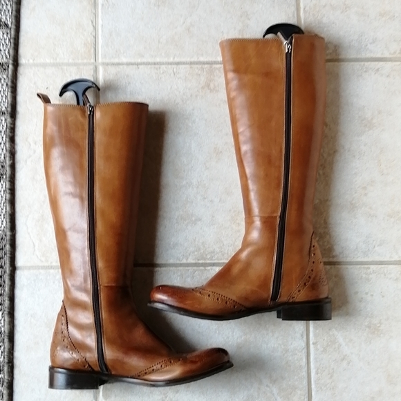 RON WHITE Brown Leather Boots Size 36.5 - Picture 5 of 10